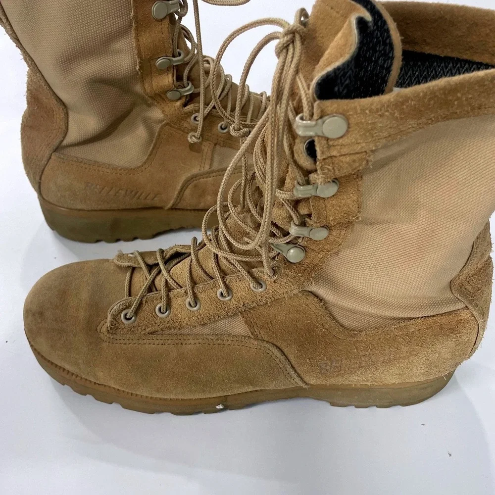 Belleville Mens Gore-Tex Waterproof Combat Military Boots Tan Suede Vibram Sz 10